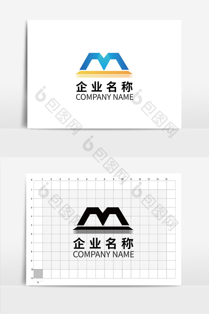 字母M创意logo标志设计