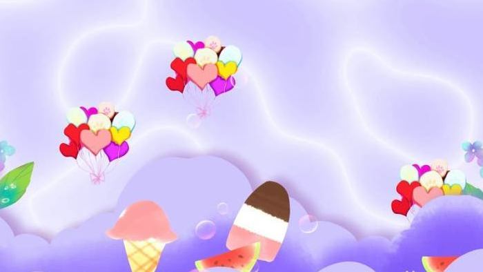 紫色卡通气球视频背景AE模板
