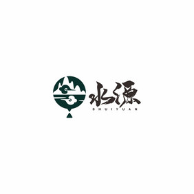 民宿山水云餐饮纯净水LOGO标志VI