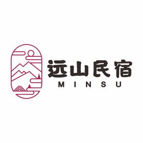 民宿中国风饭店古典山水LOGO标志VI图片