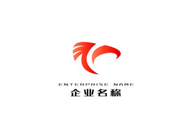 红色渐变字母T变形老鹰logo