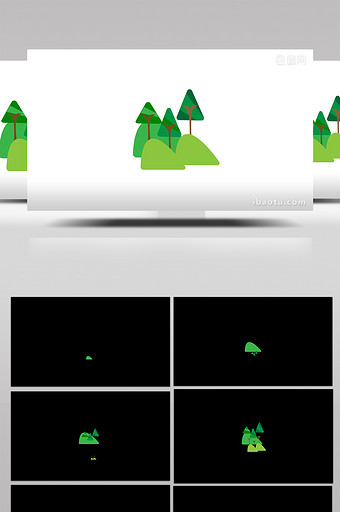 简约扁平画风植树节类三角形树mg动画图片