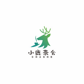 小鹿茶楼茶舍茶叶民宿logo标志vi