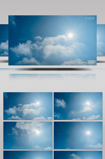 自然唯美正午阳光蓝天白云快速流动延时图片