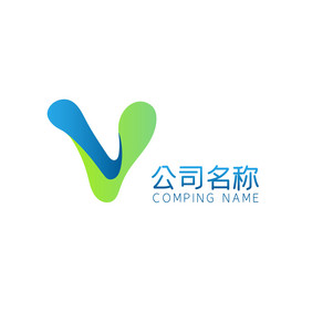 字母V商务形状纯字母logo