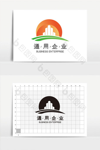 大气时尚叶子建筑图形通用型企业logo图片