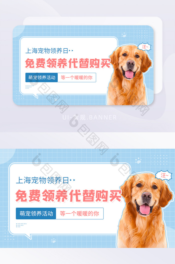 萌宠免费领养代替购买公益活动banner