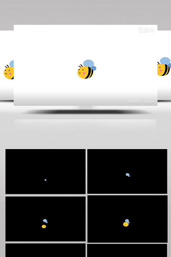 简约扁平画风春天元素类蜜蜂mg动画图片