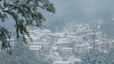 雪景江南秘境古村落小村庄雪景