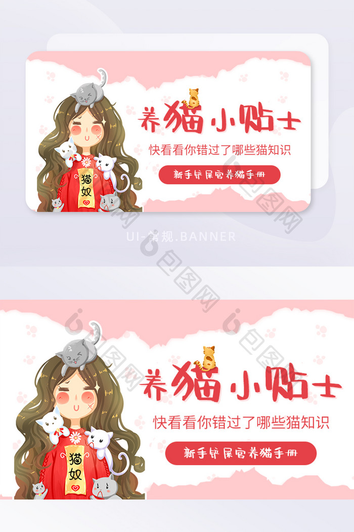 养猫小贴士新手铲屎官手册banner