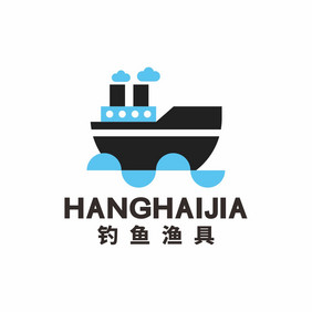 渔具钓具海运物流轮船LOGO标志VI