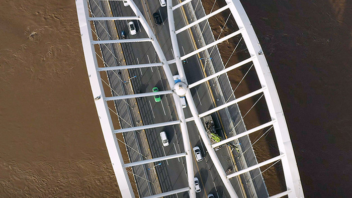 航拍兰州深安大桥4K超高清素材