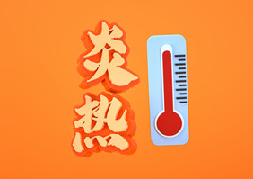 炎热夏天立体艺术字