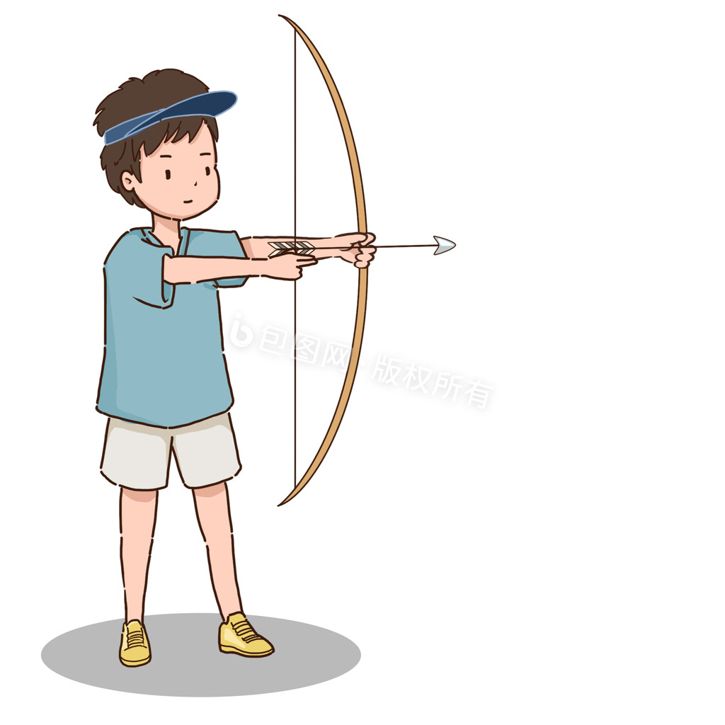 体育运动卡通男孩射箭动图GIF图片