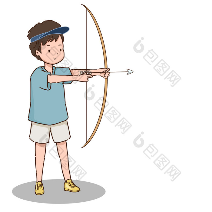 体育运动卡通男孩射箭动图GIF