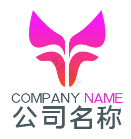 炫彩紫动物狐狸Y字母logo图片