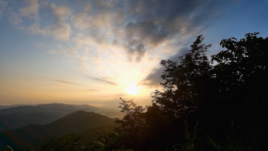 自然唯美夕阳晚霞大山延时摄影