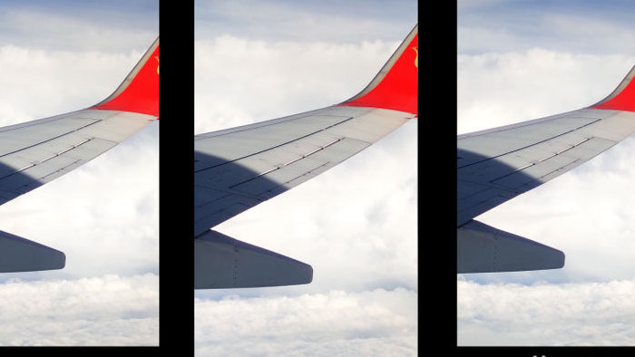 自然震撼唯美客机窗外云层竖拍4K实拍
