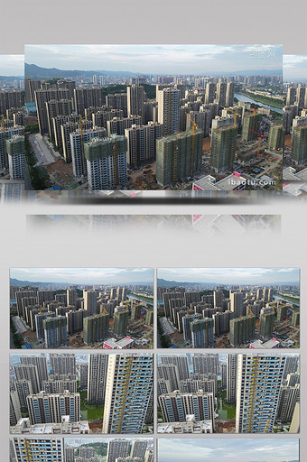 城市风光湖南湘西城市密集小区住宅高楼航拍图片