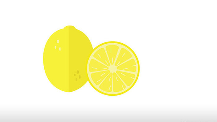 简约扁平画风食品水果类柠檬mg动画