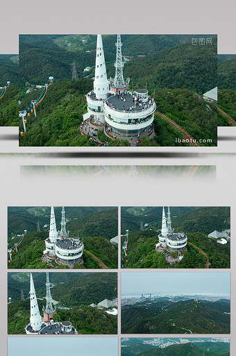 城市风景简约大连莲花山旅游观景台航拍图片