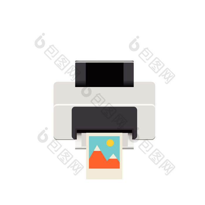 办公用品打印机彩色相片动图GIF