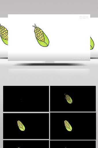 简约扁平画风蔬菜类食品玉米mg动画图片