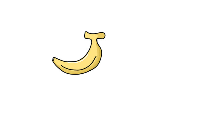 简约扁平画风水果类食品香蕉mg动画