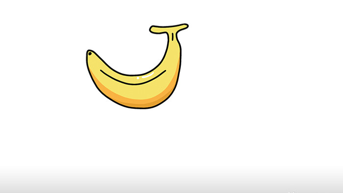 扁平简约画风食品水果类香蕉mg动画