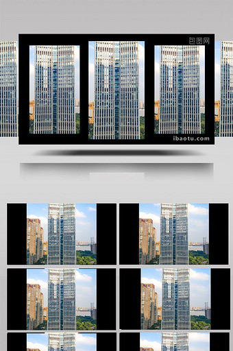 城市大气杭州CBD国贸大厦云层4K延时图片