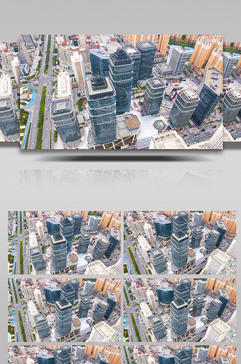 地标西宁海湖广场金融中心4K航拍图片