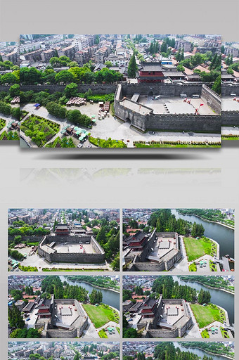 城市大气湖北荆州古城古城墙航拍历史名城图片
