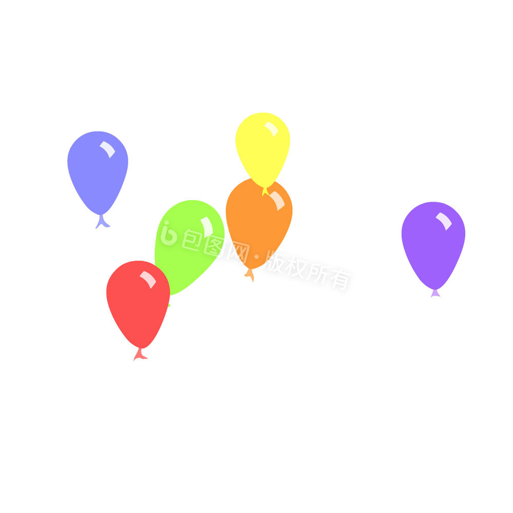 节日彩色气球上升动图GIF图片