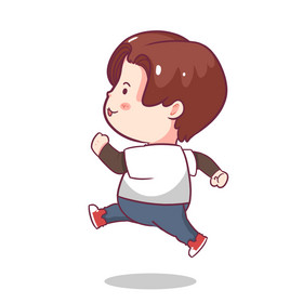 小男孩跑步做运动健身动图GIF