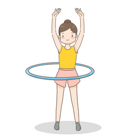 女孩运动转呼啦圈动图gif