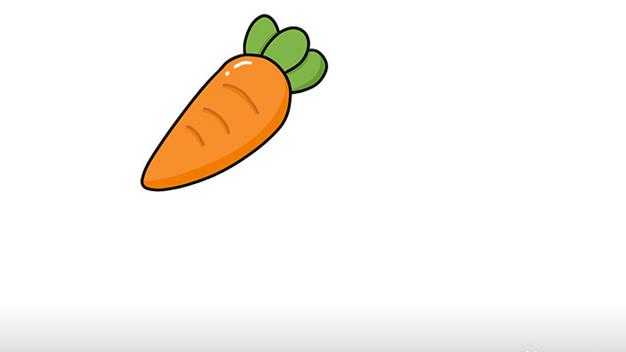 简约扁平画风蔬菜类食品胡萝卜mg动画