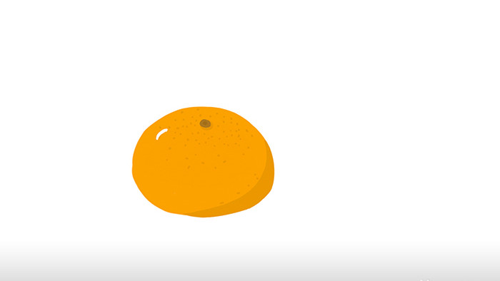 简约扁平画风食品类水果类橘子mg动画