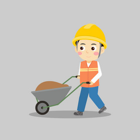 工地施工工人民工运沙土动图gif