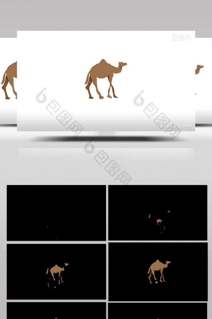 简约扁平画风沙漠动物类骆驼mg动画