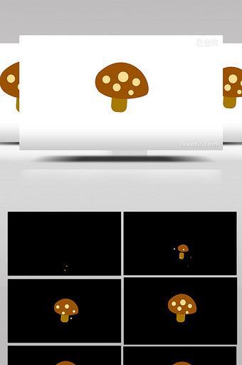 简约扁平画风食用菌类食物蘑菇mg动画图片