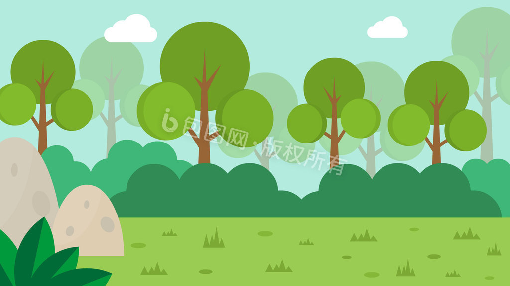 mg动画绿色野外公园场景动图gif
