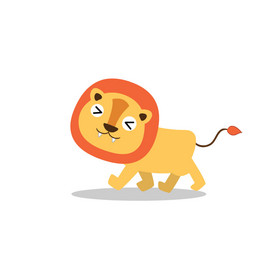 可爱卡通狮子走路动图GIF