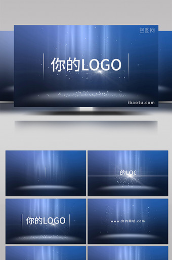 创意光效粒子LOGO标志展示pr模板图片