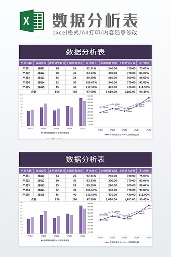 数据分析表excel模板图片