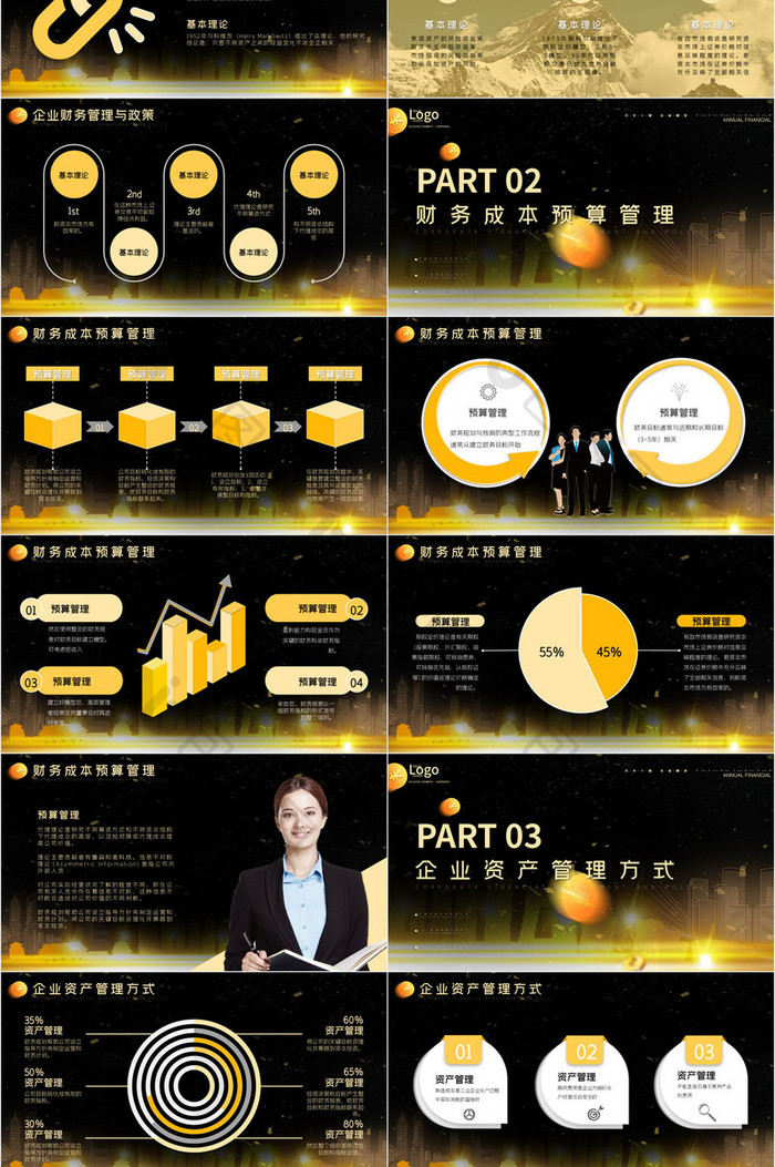 深色大气风企业金融财务管理培训PPT模板