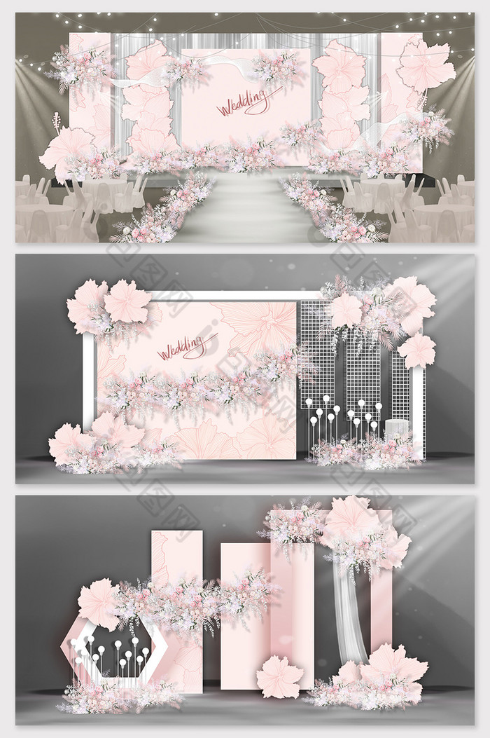 个性定制粉色豪华温馨婚礼效果图图片图片
