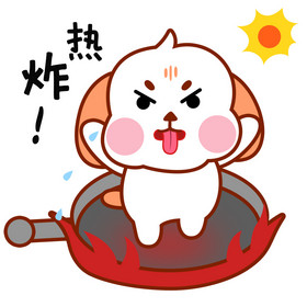 白色可爱卡通小狗热炸形象表情gif图