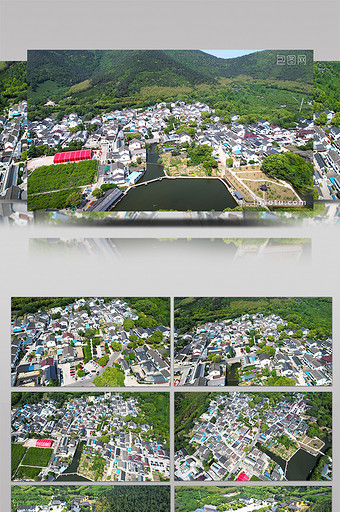 城市地标苏州旺山风景区最美乡村旺山村航拍图片