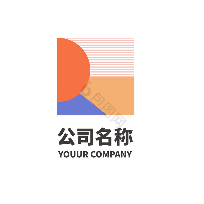 几何拼接线面结合型logo图片