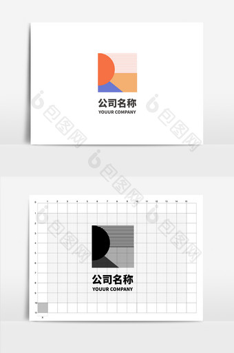 几何拼接线面结合通用型logo图片